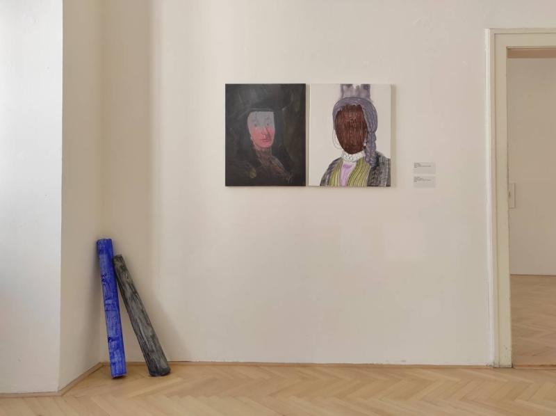 Jiří Kuděla, Marie a Kristýna, akryl na plátně, foto: Dagmar Šubrtová